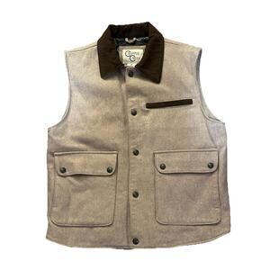 Cripple Creek Vest Mens Medium Beige Wool Insulated Western Zip Cowboy